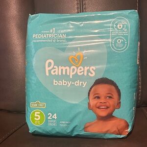 Pampers Baby-Dry Diapers - Size 5, 24 Count, Blue